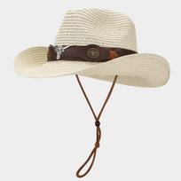 Women's Straw Hat European and American Western Cowboy Straw Hat Outdoor Sun Hat Sun Protection one size smėlis