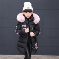 Korean Style Mid-length Girls Down Jacket Winter Girls Padded Jacket Baby Padded Jacket Children's Clothing 160