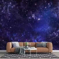 Galaktikos sienų tapetai Naktinio dangaus galaktikos tapetai Miegamojo svetainės kosmoso žvaigždėtas tapetas 200 cm(W) x 140 cm(H) blue
