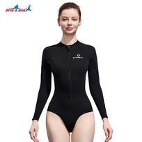 Womens 2mm Neoprene Wetsuit Freediving Snorkeling Surfing Swimming Warm Full Bodysuit Bikini Style XS juoda