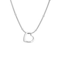 Lemegeton Customize Name Love Necklace 1-4 Heart Pendant Personalized Engraved Name Stainless Steel Jewelry Couple Family Gifts NO Engraved 45cm&1 Name