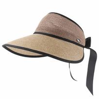 Durable Breathable Straw Sun Visors One Size Adjustable Wide Brim Sun Hat Roll-Up Beach Sun Hat Beach