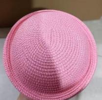 Juoda kepuraitė-tabletė Šiaudinis beretas Moteriška kepurė Minimalistinė šiaudinė kepuraitė-gobtuvas Moteriška vasarinė kepuraitė be bryliuko One Size pink