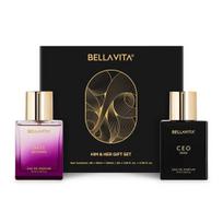 BELLAVITA CEO Man & Date Woman Eau De Parfum Kvepalų Rinkinys 2x50ml Vyrams ir Moterims su Citrina, Levanda, Rožiniu Pipiru|Gėlių, Vaisinis, Medžio black
