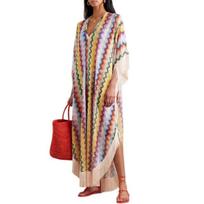 Moteriška Boho suknelė-užmetukas, su kutais, ilgomis rankovėmis, Atostogų paplūdimio suknelė, Bohemiška laisvalaikio suknelė Europos Amerikos moterims One size fits all gray