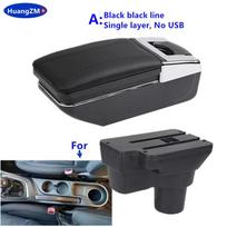 For Hyundai Solaris 2 Accent Verna Car Armrest box For Hyundai SOLARIS Armrest box 2017-2024 Interior Storage box Accessories A black line No USB