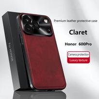 For Honor 600 Pro dėklas Paprastas matinio PU odos silikoninis kietas dangtelis For Honor 600 korpusui Lengvas smūgiams atsparus buferis Honor 600 Pro raudona