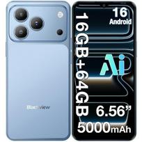 Refurbished - BLACKVIEW WAVE 7C Smartphone 6.56  16Go(4+12) + 64 Go/jusqu'à 2To 5000mAh Android 16 32MP Téléphone portable 4G Double Sim GPS Bleu