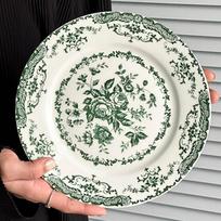 Prancūziškas Retro Rožių Keraminis Pietų Lėkštė Popietės Arbatos Desertinis Pyrago Lėkštė Stalo Indai 20cm gray