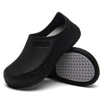 EVA Unisex Shoes Non-slip Waterproof Oil-proof Kitchen Work Cook Shoes For Chef Master Hotel Restaurant Slippers Size 37-44 37 juoda