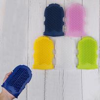 1Pc Silicone Massage Scrub Gloves For Peeling Body Bath Brush Exfoliating Gloves yellow