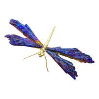 Natural Electroplated Blue Dragonflys Decor Collection Natural Home Decor Dragonflys Statue Crystals Dragonflys Gift For Women One Size