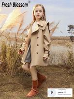 Girls' Jackets, Children's Windbreaker Tops, Mid-length Windbreaker Jackets For Little Girls 130