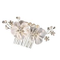 Headdress Flower Hair Comb Fashion Rhinestone Hairpin Elegant Pearl Crystal Hairpin  Girl balta