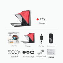 LENSGO TC7 Foldable Teleprompter for Phones, Tablets, and DSLRs raudona