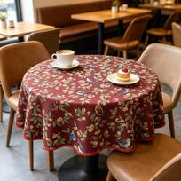Indoor Dining Kitchen Living Space Decorative Soft Cotton Small Size Round Table Cloth Dia 90cm（36”） raudona