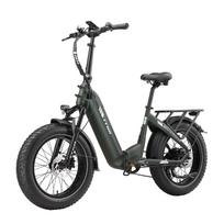 TTGO F6 Boost Elektrinis Dviratis – 250W Variklis – 48V 18Ah Baterija – Hidrauliniai Diskiniai Stabdžiai – 20×4.0 Colių Riebalų Padangos – Shimano 7 Pavaros – Sulankstomas Dviratis tamsiai žalia