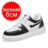 Madingi Nauji Vyriški Vidpadžiai Padidinantys Aukštį Odiniai Sportiniai Laisvalaikio Batai Nematomi Aukštį Didinantys Batai Vyrams Sportinis Pakeltukas 6CM 8CM 10CM 46 white