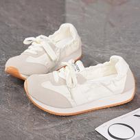 Korean Version Dexun Shoes Womens  Spring New Shallow Casual Cloth Shoes Fashionable Versatile Flat-Soled Sneakers For Women 35 smėlis