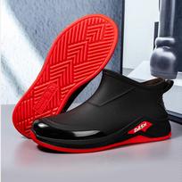 Mens Mid Short Rain Boots Waterproof Rainproof Non Slip Rubber Work Water Shoes Slip Resistant Outdoor Gardening Walking Rainshoes 40