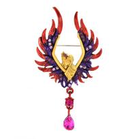 Beauty Wings Angel Brooches For Women Color Waterdrop Fairy Figure Party Office Brooch Pin Jewelry Gifts rožinė