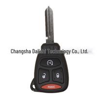 Compatible Key Shell for Chrysler 300, Dodge Durango, Jeep Commander - No Logo gray
