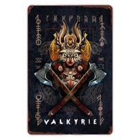 Šiaurės pasaulio Fenrir sienos meno plakatas, Toro retro plokštelė, Metalinis skardos ženklas, Išminčiaus Odino, Namų dekoras, Vaikų kambarys, Klubas, Dovana 20x30cm（7.8x11.8inch）