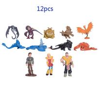 12PCS/Set Train Dragon Hidden World Toothless Fury Mini Cute Anime Character PVC Action Collectible Figure Model