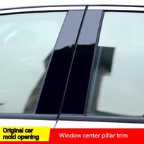 6 vnt./kompl. Automobilio statramsčių durų langų apdailos dangtelio lipdukas Mitsubishi Outlander 2013 2014 2015 2016 2017 juoda