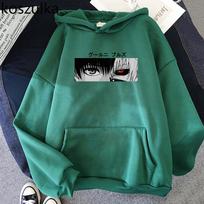 Tokyo Ghoul Kaneki Ken Eyes Hoodies Japan Anime Print Pullovers Hip Hop Sweatshirt Punk Streetwear Harajuku Women Unisexga Hoodie 3XL white