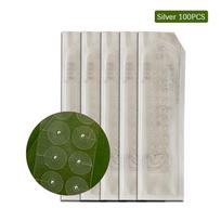 100/200 vnt Akupunktūros magnetiniai karoliukai ausies ausų lipdukai masažiniai ausų lipdukai 100PCS sidabras