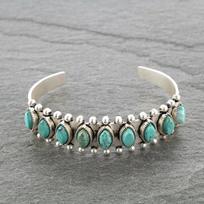Boho Retro Natural Turquoise Open Bracelets for Women Charm Bohemian Style Jewelry Gifts