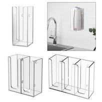 Acrylic 3 Compartment Cup and Lid Holder, Clear Disposable Coffee Cup Straw Dispenser Organizer Kitchen Living Room Storage Box 1 grid white