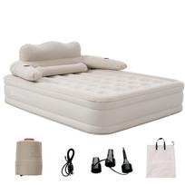 OSJ Air Bed, Electric, Wide Double, with Electric Pump, Camping, 150cm Width x 196cm Length x 47cm Thickness, with Storage Bag, Gray pilka spalva