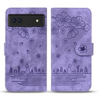 Suitable for Google 7Pro mobile phone leather case A23E retro matte embossed card wallet case Google 6A Google 7 mėlyna