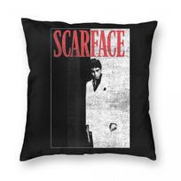 Scarface Distressed Movie Pillowcase Polyester Linen Velvet Printed Decorative Throw Pillow Case Home Cushion Cover Peach skin 18*18(CM)-1Pcs