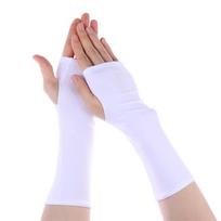 Summer Cycling Solid Mittens Arm Cool Sunscreen Protection Fingerless Long Gloves Half Finger Sleeves