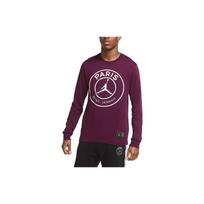 Jordan Paris Saint-Germain Round Neck Solid Letter Print Long Sleeve T-Shirt Men Tops Burgundy CK9782-610 S
