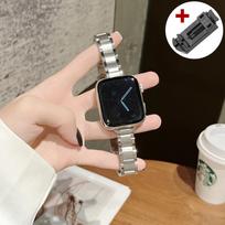 Slim Metal Band for Apple Watch Ultra 3 2 49mm 11 10 42/46mm 9 8 7 41/45mm 6se 44 40mm Stainless Steel Strap for iWatch Bracelet 38mm or 40mm or 41mm sidabras