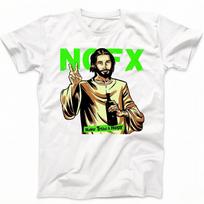 Jesus Never Trust A Hippie NOFX Music Gift Black Tee T Shirt Summer Unisexs and Womens Loose and Breathable Tshirt Top 2XL