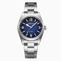 ADDIESDIVE Vyrų vandeniui atsparus kvarcinis laikrodis AD2544 316L nerūdijančio plieno C3 Retro šviesus safyro mados 37 mm riešinis laikrodis vyrams mėlyna