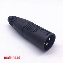 Black Plastic Copper Pin 3-Core XLR Connector for Electric Scooter Charging