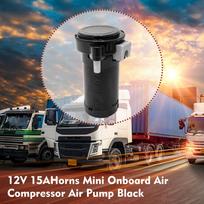 Oro kompresorius 12V/24V Oro siurblys Oro signalo kompresoriaus rinkinys bet kuriai transporto priemonei Sunkvežimiai Sunkvežimiai Traukiniai Jachtos Plastikinis oro kompresorius Black 12V