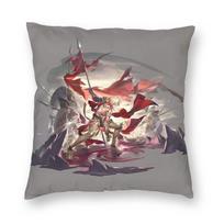 Mydei Honkai Star Rail Square Pillowcase Polyester Linen Velvet Pattern Zip Decor Throw Pillow Case Car Cushion Cover Peach skin 18*18(CM)-1Pcs