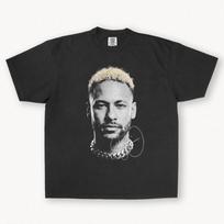 Neymar Grafinis Marškinėlis – Futbolo Autografuotas Gatvės Stiliaus Marškinėlis – Aukštos Kokybės Medvilninis Unisex Marškinėlis 4XL