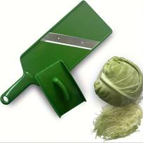 Large Stainless Steel Vegetable Slicer, Chopper , Manual Portable Blades for Cabbage, Onion, Potato, Carrot , Thin, Fluffy Green Smoothie žalia
