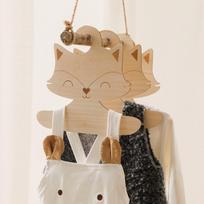 5/10Pcs Nordic Style Baby Cute Fox Wooden Clothes Hanger Creative Baby Pants Hanger Children Small Hanger Clothes Storage Rack 10pcs