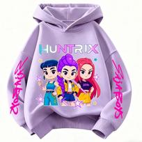Fashion Women's Hoodie K-Pop Demon Hunters Print Kids Hoodie Pullover Girl Tops Spring And Autumn Leisure Sweatshirr Clothing 100