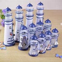 Beacon Decoration Lighthouse LED Lighthouse Realistic Shape Micro Landscape Garden DIY Statue Model Resin Craft Home Decor 145 mm įvairiaspalvis
