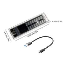 1-10Pcs M.2 NGFF SATA Type C USB 3.1 Transparent External SSD Case 10Gbps Hard Disk Case SSD Enclosure for 2230 2242 2260 2280
